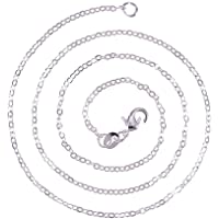 NBEADS 20 hebras de Plata 1-5 mm Cadena Cruzada Collar Enlace Cadena Abalorios con Cierre de mosquetón para Collar y…